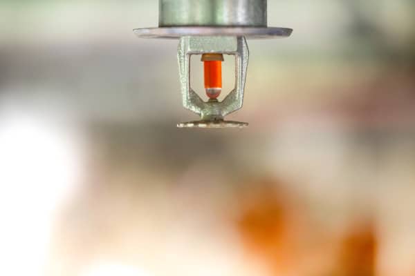 Close up of a residential fire sprinkler head