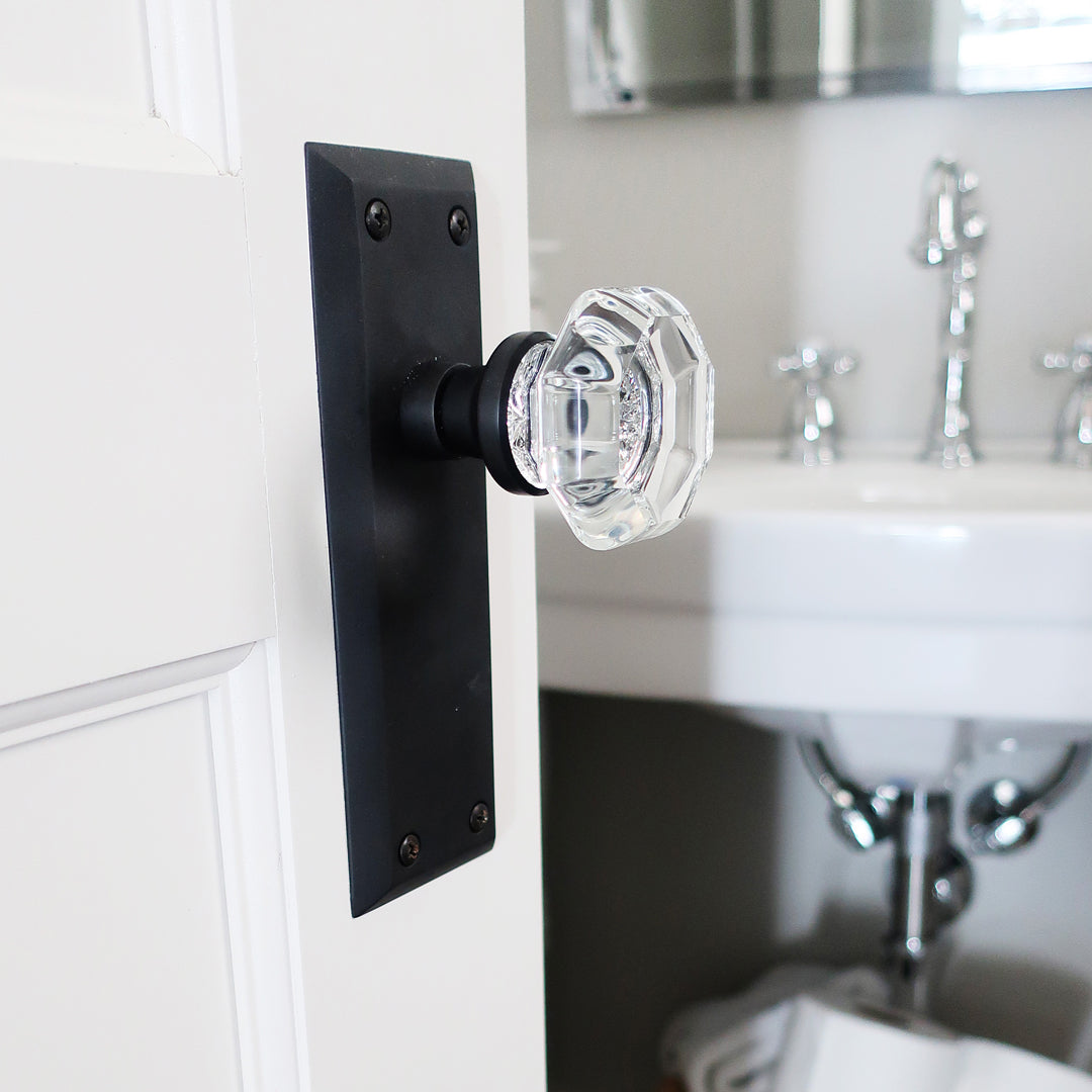 crystal bathroom door knob hardware